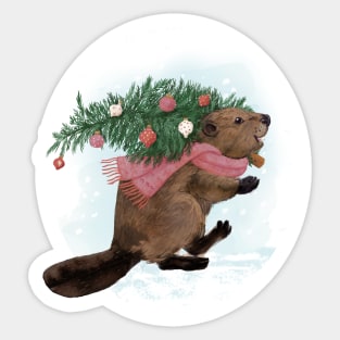 Mr. Beaver's Christmas Tree Sticker